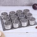 New Magnetic Spice Jar Set Stainless Steel Spice Tins Spice Storage Container Pepper Seasoning Sprays Tools with Spice Label. 