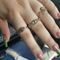 Vintage Evil Eye Rings For Women Stainless Steel Turkish Eye Ring Wedding emo Viking Aesthetic Couple Jewelry Sets anillos bague. 