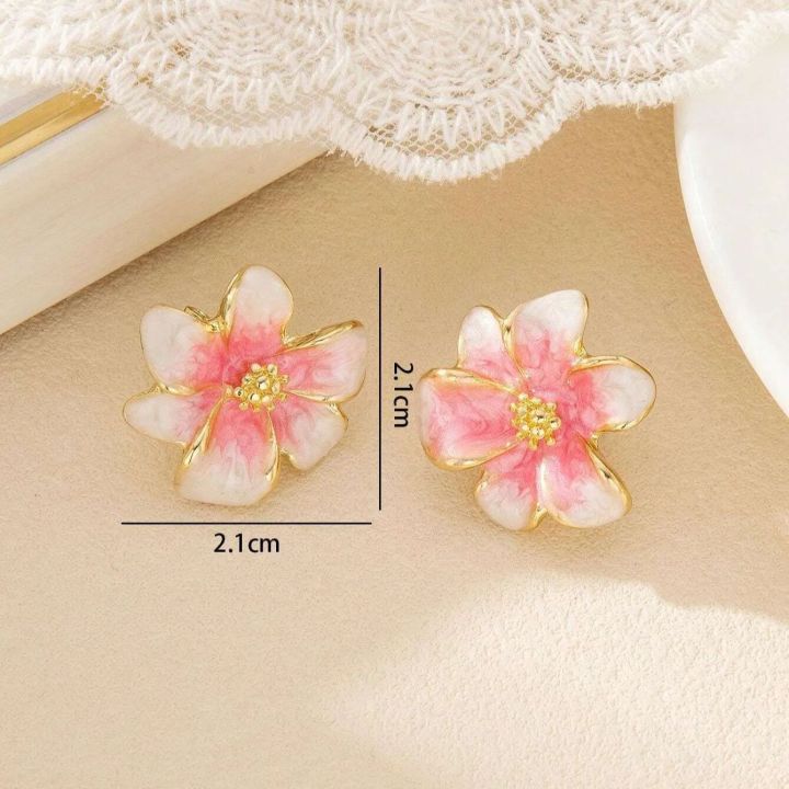 Fashion%20Jewelry%20Sweet%20Design%20Spring/Summer%20Blue%20Pink%20Enamel%20Flower%20High%20End%20Earrings%20Party%20Gifts%20for%20Women%20-%20Image%206
