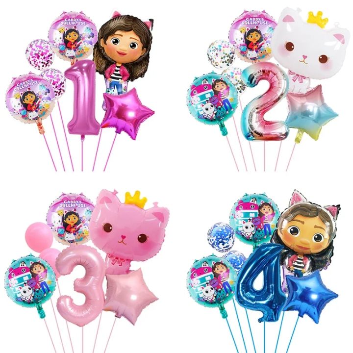 Gabby Dollhouse Cats Number Balloon Children's Birthday Party ...