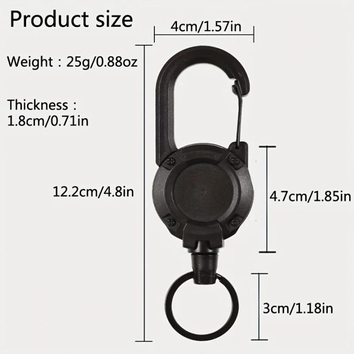 1/2/4pcs%20Extendable%20Retractable%20Holders%20Keychain%20Badge%20Reels%20Heavy%20Duty%20Clip%20With%20Carabiner%20Key%20Chain%20For%20Men%20Outdoor%20Bags%20-%20Image%204