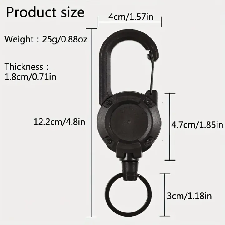 1/2/4pcs%20Extendable%20Retractable%20Holders%20Keychain%20Badge%20Reels%20Heavy%20Duty%20Clip%20With%20Carabiner%20Key%20Chain%20For%20Men%20Outdoor%20Bags%20-%20Image%204
