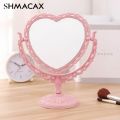 Desktop Makeup Mirror Heart Shape Makeup Vanity Portable Double-side Vanity Mirror Hand Mirror Cosmetic Compact Mirror For Women. 