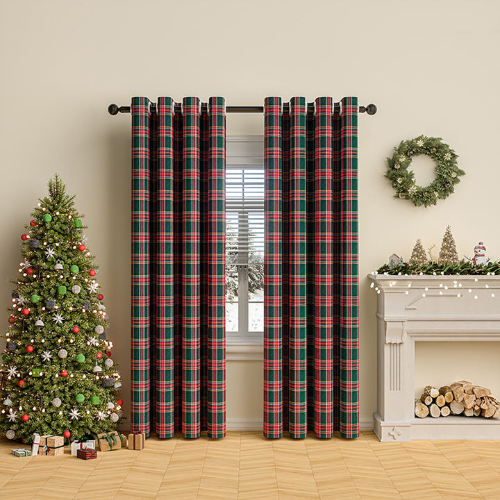 1/2%20Panel%20Christmas%20Plaid%20Blackout%20Curtain%20Thermal%20Insulated%20Grommet%20Window%20Drapes%20Darkening%20Curtains%20for%20Living%20Room%20Bedroom%20-%20Image%203