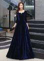 Elegant Royal Velvet Maxi Dress For Girls Women's Wear. 