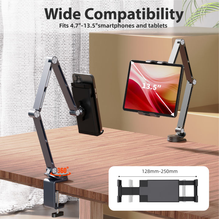 Kimdoole%20Tablet%20Desktop%20Cantilever%20Bracket%20Supports%20Table%20Mobile%20Phones%20Portable%20Monitor%20Adjustable%20Rotating%20Tablet%20Clip%20Bracket%20-%20Image%204