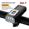 NATFIRE 10000mAh Bicycle Light with Battery Indicator USB Rechargeable Bike Light Set 8 LED Flashlight. 