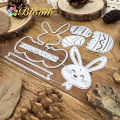 Original Lovely Layers Easter Bunny With Eggs Title Metal Cutting Dies Scrapbooking Decorative Embossing. 