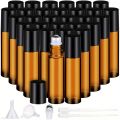 8/30pcs Glass Roll on Bottle 10ml Empty Essential Oil Roller Bottle with Stainless Steel Ball Dropper Pipette Travel Accessories. 