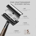 Double Edge Safety Razor, Zinc Alloy Handle Razor with 5 Swiss Stainless Steel Blades, Heavy Duty Eco-Friendly Razor f. 