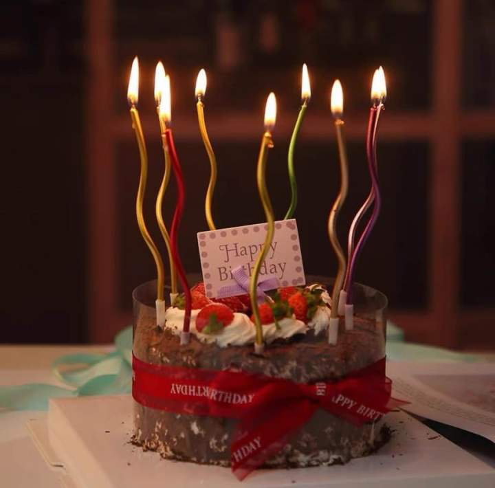 Twisty Birthday Candles Set | Metallic Colorful Curly Coil Candles