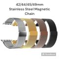 Stainless Steel Magnetic Chain Strap for Smartwatch 42/44mm/45mm/49mm. 