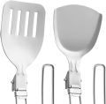 Folding Spatula Spoon Shovel Food Turner Portable 304 StainlessSteel Outdoor Camping BBQ Cooking Tableware Picnic Supplies ﻿. 