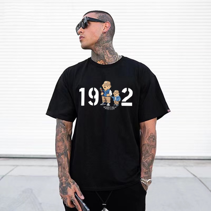 Beverly Hills Polo Club Short Sleeve T Shirt classic bear short sleeve t shirt men's fashion new o-neck short sleeve t-shirt