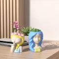 Pot for succulent Face Flower Pot Head Planter Pot Succulent Planter Cute Cactus Planter Closed Eyes Decor Mother's Day Gift. 