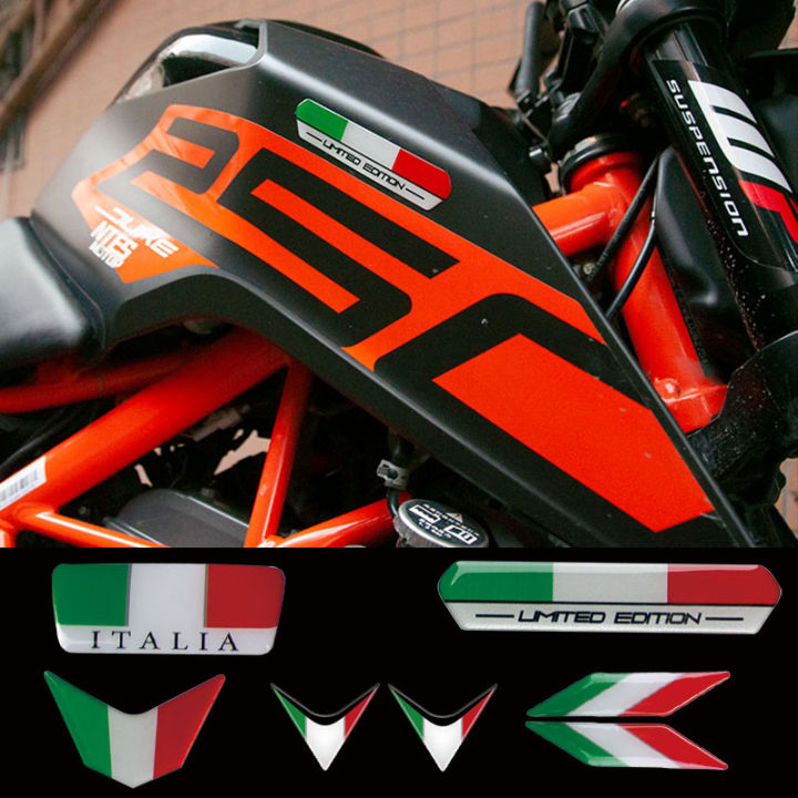 3D Motorcycle Decoration Stickers Front Fairing Decals Italy Flag ...