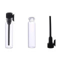 100/300PCS+4 accessories 1/2ml clear glass perfume bottle with 100 dropper bottles, 1 pipette, 1 funnel, 1 dispenser, 1 syringe.