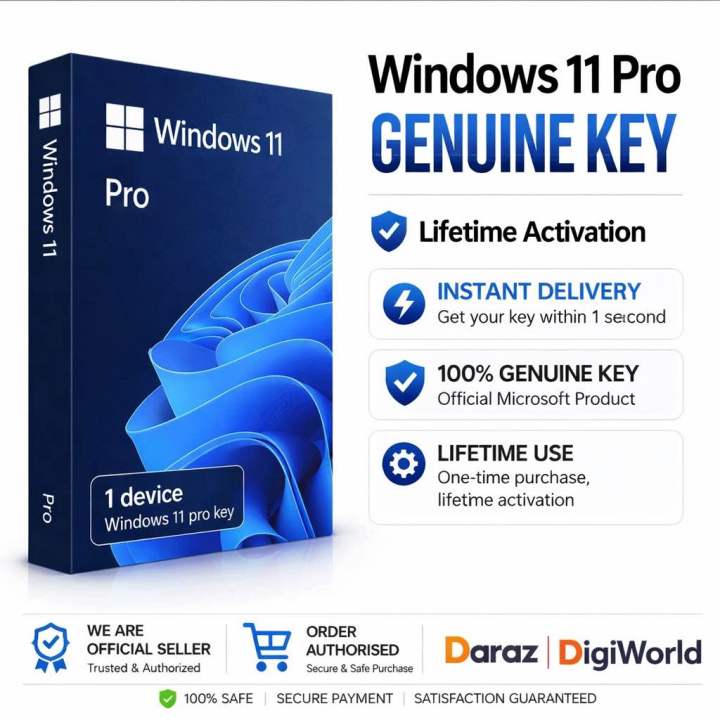 Windows 11 Pro Genuine License Key | Lifetime Activation for 1 PC | Instant Email Delivery