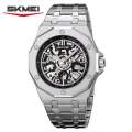 SKMEI M036 Automatic Skeleton Dial luminous Stainless Steel Watch For Men. 