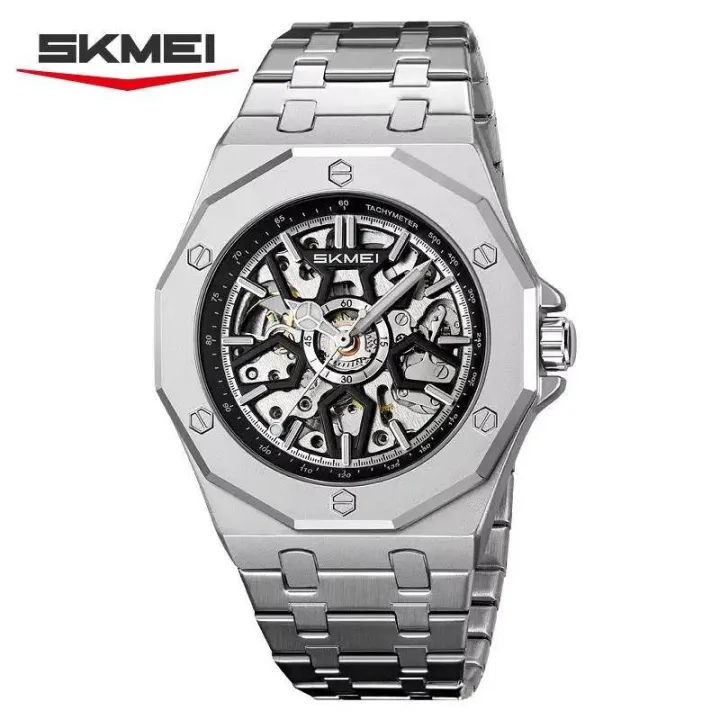 SKMEI%20M036%20Automatic%20Skeleton%20Dial%20luminous%20Stainless%20Steel%20Watch%20For%20Men%20-%20Image%202