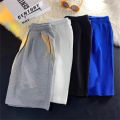 Solid Breathable Shorts Summer Men's Fashion Trendy Brand Lightweight Drawstring Basketball Sports Fitness Large Middle Pants. 