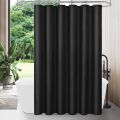 1PC black fabric shower curtain liner, modern bathroom simple shower curtain or liner, tarp and machine washable, 12 plastic hoo. 