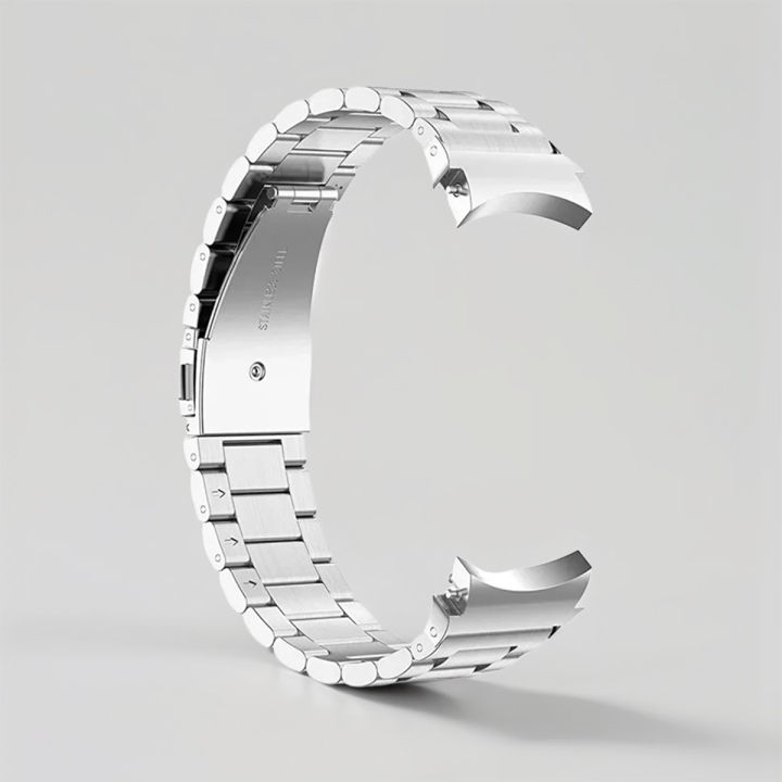 Samsung Galaxy Watch 7 6 5 4 (20 mm) Stainless Steel Strap Metal Bracelet with Curved End No Gaps Adapter