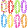 4pcs/set Hawaiian Flower Lei Hula Necklace Garland Headband Wristbands Wedding Decorations Beach Tropical Party Supplies. 
