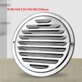 70/80/100/120/150/180/200mm Round Air Vent Grille Stainless Steel Insect Protection Home Exterior Wall Ducting Ventilation Tool. 