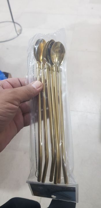 6%20Pcs/Pack%20Stainless%20Steel%20Oval%20Shape%20Metal%20Drinking%20Spoon%20Straw%20Reusable%20Straws%20Cocktail%20Spoons%20Set(Primary%20Color)%20-%20Image%208
