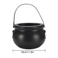 Candy Cauldron Halloween Bucket Witch Basket Plastic Treat Black Pot Bowl Kettle Trick Pumpkin Holder Or Goodie Photo Costume. 