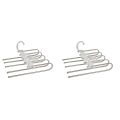 Almari Cloth Hanger | 5-Layer Non-Slip Hanger – Space-Saving Closet Organizer for Trousers, Skirts & Scarves. 