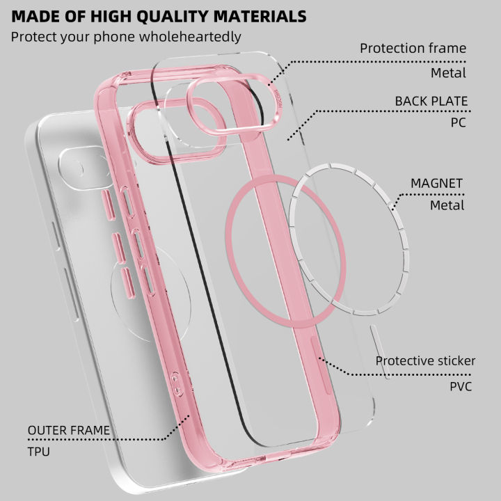 MagSafe%20Magnetic%20Colorful%20Transparent%20Clear%20Phone%20Case%20for%20Google%20Pixel%209a,%20Wireless%20Charging%20Anti%20Scratch%20Phone%20Case%20-%20Image%203