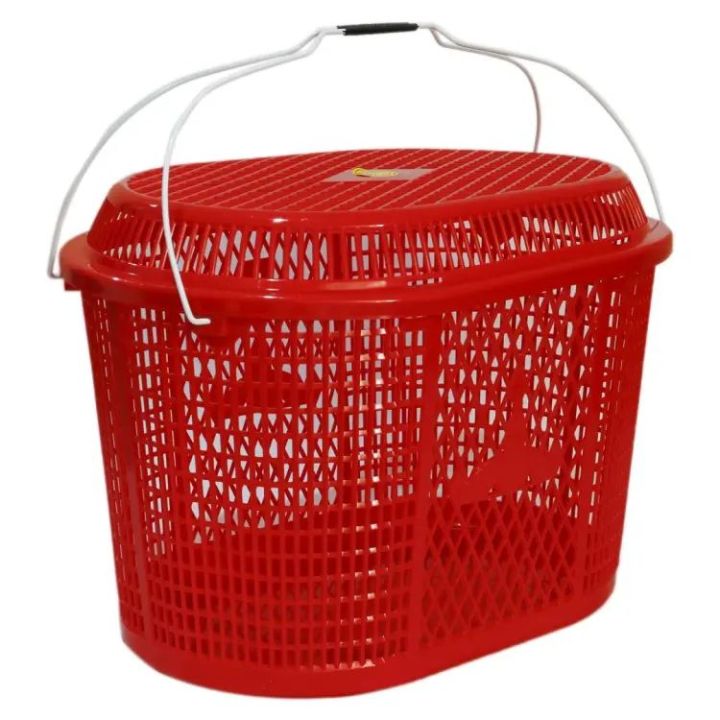 Baagmati%20Red%20Plastic%20Picnic%20Basket%20%7C%20Twin%20Handle%20Red%20Plastic%20Durable%20Material%20Venitilated%20Multipurpose%20Square%20Basket%20-%20Image%202