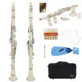 SLADE Clarinet Bb 17 Keys 6 Rings Clarinet Blackwinds White Clarinetto Portable Clarinet Professional Woodwind Instruments. 