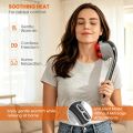 Cordless Handheld Back Massager with Heat, Deep Tissue Percussion Massager, 3 Sets of Dual Pivoting Heads,Rechargeable Hand Held Massager for Neck,Back Shoulder,Calf,Legs. 