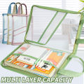 HUAJIE PVC Transparent File Bag, L-Shaped Zipper Document Organizer, Subject Classification Exam Paper Storage Tote for Students. 
