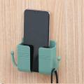 Mobile Phone Charging Hanging Holder Multifunction Wall Mounted Plug Bracket Remote Control Mounted Storage Box. 