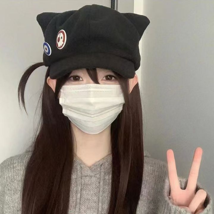 Shikinami%20Asuka%20Rangure%20Cat%20Ear%20EVA%20Hat%20Girls%20Cute%20Cap%20Anime%20Baseball%20Caps%20Cosplay%20Langley%20Soryu%20Accessories%20Party%20-%20Image%205
