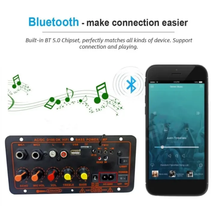 220V%2012V%20300W%20Digital%20Bluetooth%20Amplifier%20Board%20Subwoofer%20Dual%20Microphone%20Karaoke%20Amp%20Speaker%20Home%20Theater%20DIY%20Rechargable%20Version%20300W%20-%20Image%206