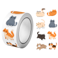 500Pcs/Roll Cute Pet Mimi Cats Stickers 2.5cm/1.0'' 16 Designs Decals Diy Adorn s Suitable for Various Packaging Home Decor.