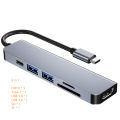 USB C Hub to 4K HDMI-compatible USB 3.0 2.0 Type C Charging SD TF Card Reader Dock for MacBook iPad Samsung S21 Dex TV Mouse. 