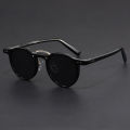 Retro Metal Frame Oval Sunglasses for Women Men Trendy Punk Round Sun Glasses Luxury Brand Designer Driving Shades. 