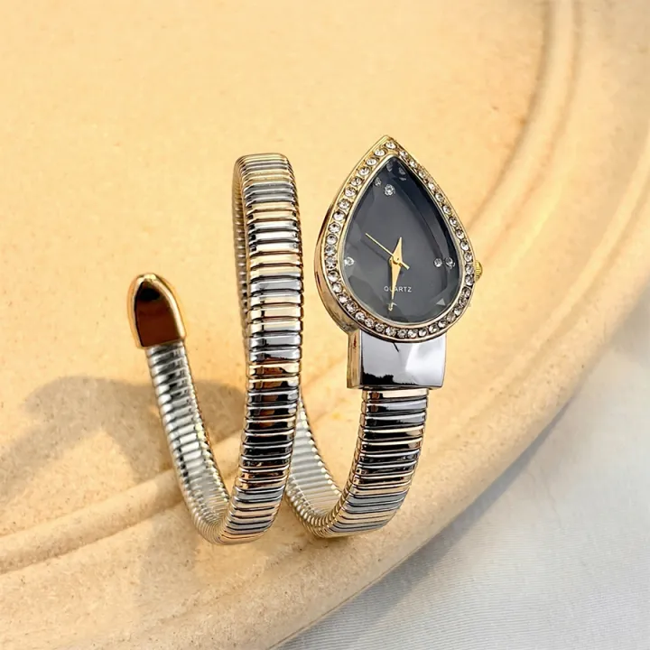 Elegant%20Ladies'%20Water-Drop%20Headed%20Watch%20with%20Snake-Shaped%20Band%20-%20Image%203