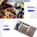 Battery Organizer Master, Wall Mount Battery Storage Containers Box Case Battery Caddy Battery Rack Holder with Battery r Holds 93 Batteries for AA, AAA, C, D, 9V and Batteries Plate. 