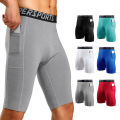 Men Running Short  Quick Dry Leggings Mens Compression Tights Gym Fitness Sport Shorts Male Trunks. 