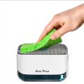 Automatic Soap Dispenser with Sponge Holder for Kitchen, Refillable Soap Container with Drain, Convenient Cleaning Tool. 