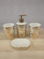 4 Pcs Ceramic Bathroom Accessories Set with Soap Holder, Toothbrush Holder, Soap Dish - Black Color. 
