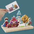 Wooden Montessori Kids Logical Thinking Game Shape Matching Toys 3D Puzzle Space Imagination Training Board Educational Toys. 
