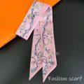 Korean Summer New Luxurious Check Female Decoration Twill Long Ribbon Binding Bag Silk Ribbon Hair Belt Hot Selling Small Scarf.